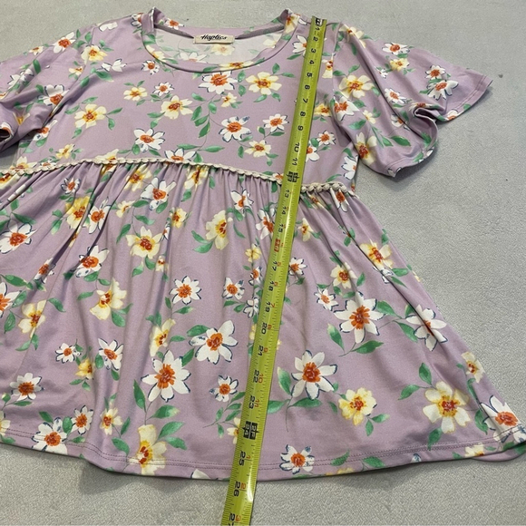 Dreamy Lilac Crochet Lace Babydoll Peplum Top - Cottagecore Meets Y2K - Picture 8 of 11